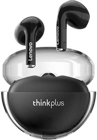Lenovo LP80 Pro Earbud Bluetooth Handsfree Ακουστικά με Θήκη Φόρτισης Μαύρα