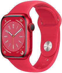 Apple Watch Series 8 Cellular Aluminium 41mm Αδιάβροχο με eSIM και Παλμογράφο ((PRODUCT)Red)
