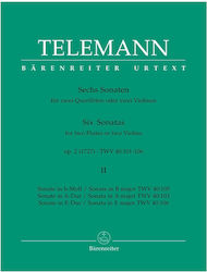 Barenreiter Telemann - Six Sonatas Op.2 Vol.2 Παρτιτούρα για Φλάουτο