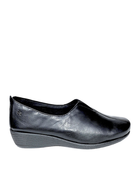 Flex Go Leather Women's Moccasins in Black Color