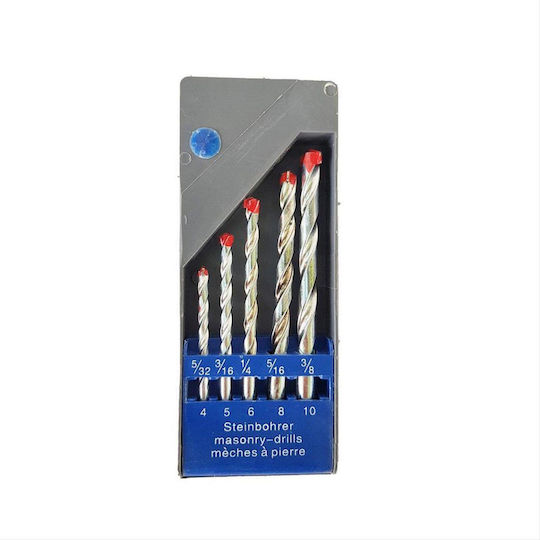 Luckhaus Set of 5 Diamond Drills with Cylindrical Shank for Masonry