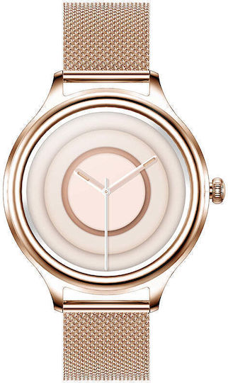 Kumi K3 Stainless Steel 39mm Smartwatch με Παλμογράφο (Χρυσό)