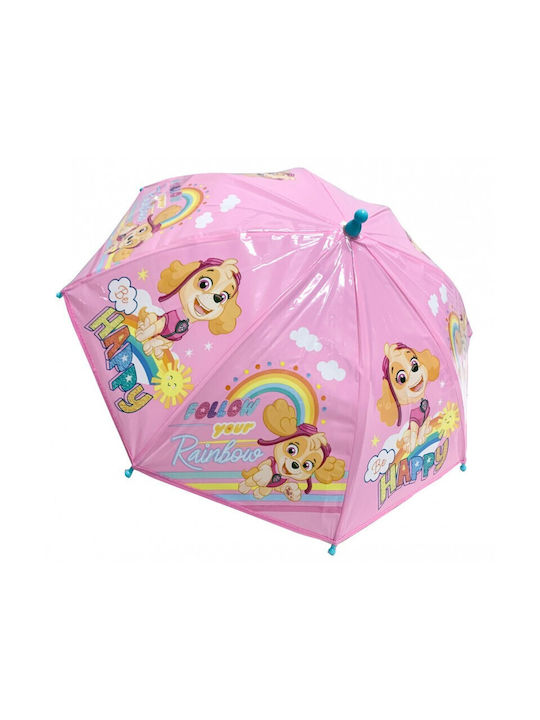 Chanos Kids Curved Handle Umbrella Paw Patrol Pink