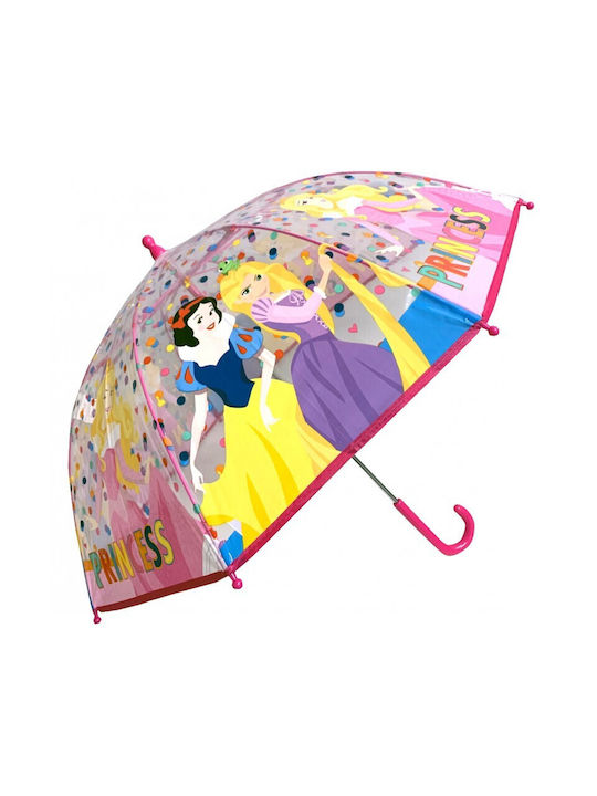 Chanos Umbrelă pentru copii Mâner curbat Princess Roz cu diametrul de 45cm.