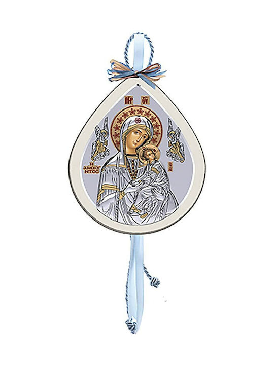 Slevori Αμόλυντος Saint Icon Kids Talisman with Virgin Mary from Silver 196725