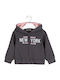 Kids Cardigan Sweatshirt Cotton with Hood Gray