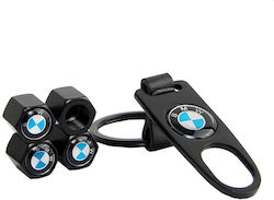 Auto Gs Car Tire Valve Caps with Logo BMW Black 4pcs