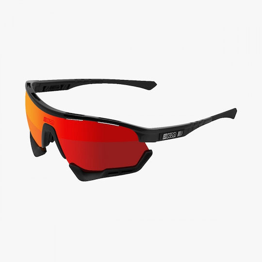 Scicon Cycling Glasses Aerotech XL with Black Frame & Mirror Lenses
