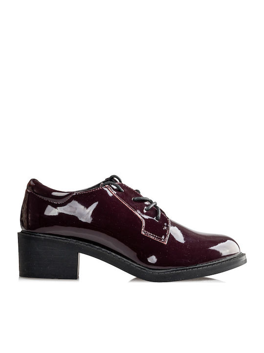 Envie Shoes Damen Oxfords aus Lackleder in Burg...