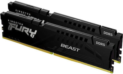 Kingston Fury Beast 32GB DDR5 RAM mit 2 Modulen (2x16GB) und Geschwindigkeit 5600 für Schreibtisch