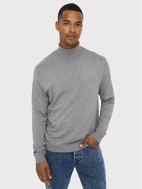 Only & Sons Long Sleeve Sweater Gray