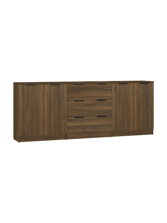 Sideboard Wooden with Drawers Καφέ Δρυς 60x30x70cm