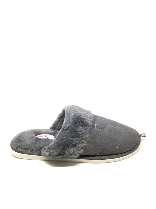 Adam's Shoes Winter Damen Hausschuhe mit Fell Gray