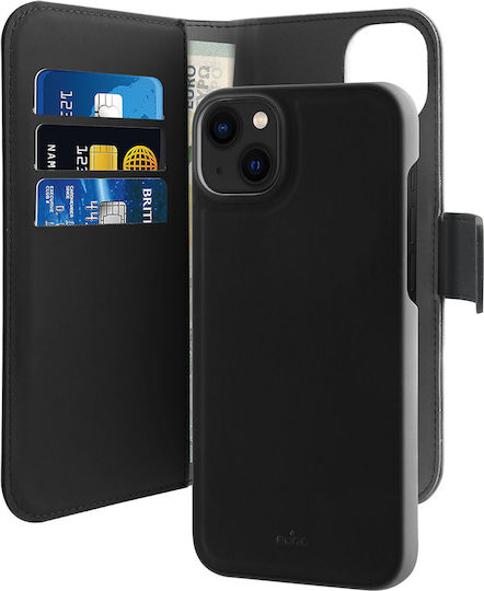 Puro Detachable 2in1 Wallet Δερματίνης 2mm Μαύρο (iPhone 14 Plus)