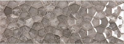 Karag Ariana Kitchen Wall / Bathroom Gloss Ceramic Tile 70x25cm Graphite Rlv