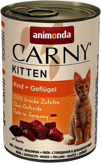 Animonda Carny Kitten Wet Food for Young Cats in Cans with Poultry 400gr
