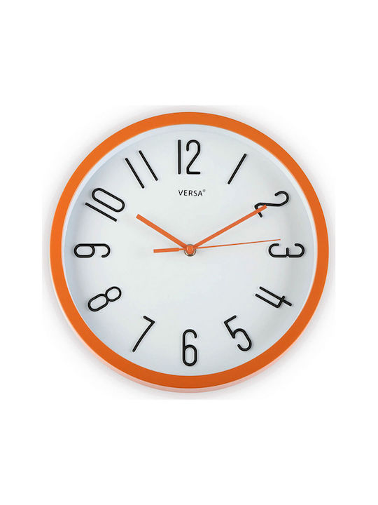 Versa Wall Clock Plastic Orange Ø30cm