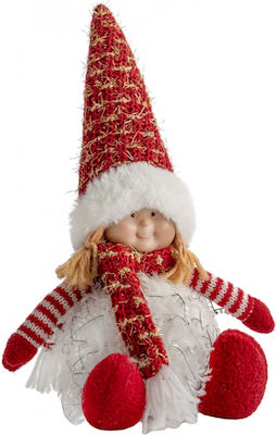 Zen Collection Christmas Fabric Elf Figure Red 30x14x8cm