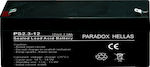 Paradox PS 2.3-12 Μπαταρία UPS με Χωρητικότητα 2.3Ah και Τάση 12V