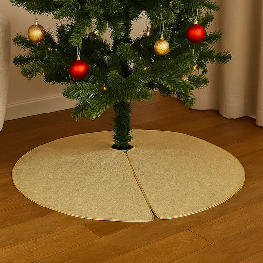 Christmas Tree Skirt Fabric Gold D90cm.
