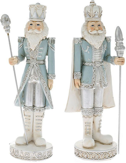 Iliadis Nutcracker de Crăciun Albastru din Polirosină Înălțime 17cm. 2buc