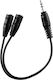 Volte-Tel 8321979 Konverter 3.5mm männlich auf 3.5mm 2x weiblich