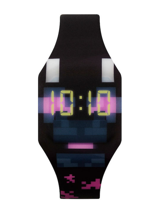 Disney Kids Digital Watch Minecraft with Rubber/Plastic Strap Black