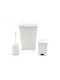 Media Wave Plastic Bathroom Accessory Set White 3pcs