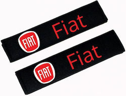 Set of 2pcs Car Seat Belt Pads Black Fiat