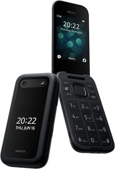 Nokia 2660 Flip Dual SIM Κινητό με Κουμπιά (Ελληνικό Μενού) Μαύρο