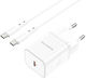 Borofone Wireless Charger with USB-C Port 20W Power Delivery Quick Charge 3.0 White