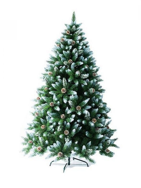 Χριστουγεννιάτικο Δέντρο Πράσινο Χιονισμένο 180εκ με Μεταλλική Βάση