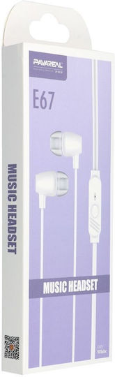 Pavareal PA-E67 Earbuds Handsfree με Βύσμα 3.5mm Λευκό
