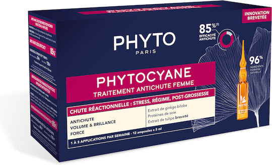 Phyto Phytocyane Traitement Anti-Chute Ампули за Коса Против Косопад за Жени 12x5ml
