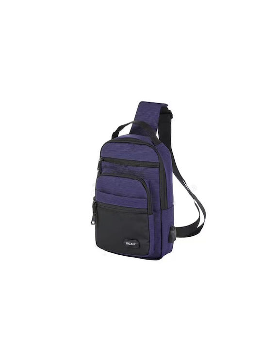 Mcan Z-220 Ανδρική Τσάντα Ώμου / Χιαστί σε Μπλε χρώμα