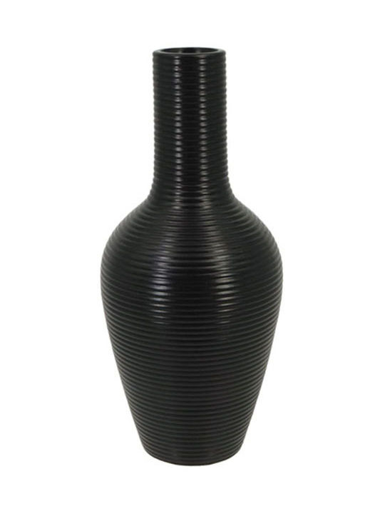 Marhome Διακοσμητικό Βάζο Κεραμικό Μαύρο 14x14x31cm