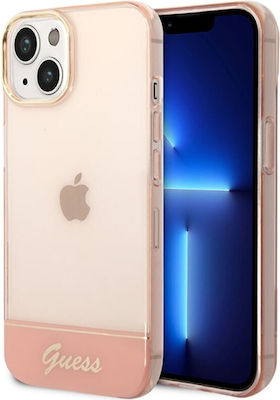 Guess Translucent Plastic Back Cover Pink / Pink (iPhone 14 Plus)