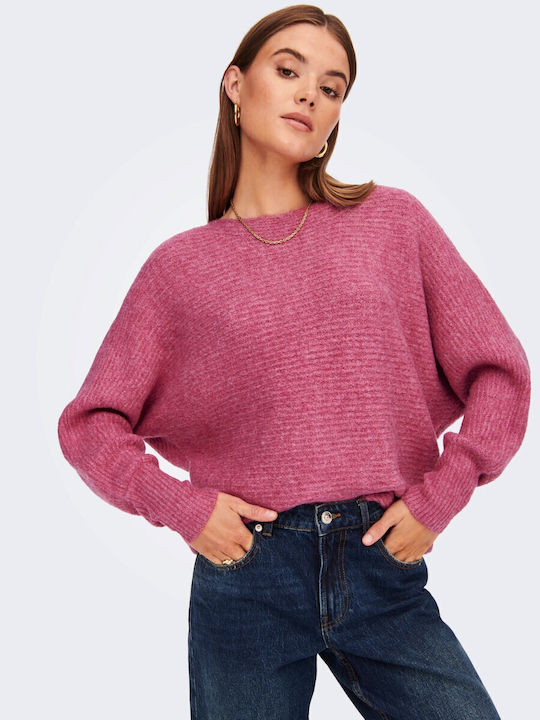 Only Women's Long Sleeve Pullover Pink