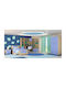 Kids Bedroom Set Smile Light Blue Oak 8pcs with Bed for Mattress 90x190cm