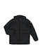 Kinder Steppjacke Lang mit Kapuze Schwarz
