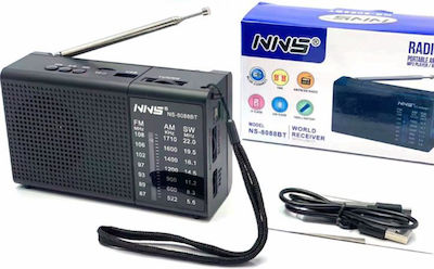 NS-8088BT Mini Radio with USB Black