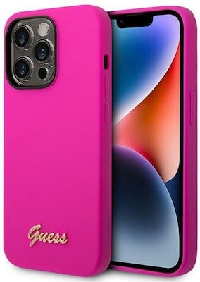 Guess Vintage Silicone Back Cover Fuchsia (iPhone 14 Pro)