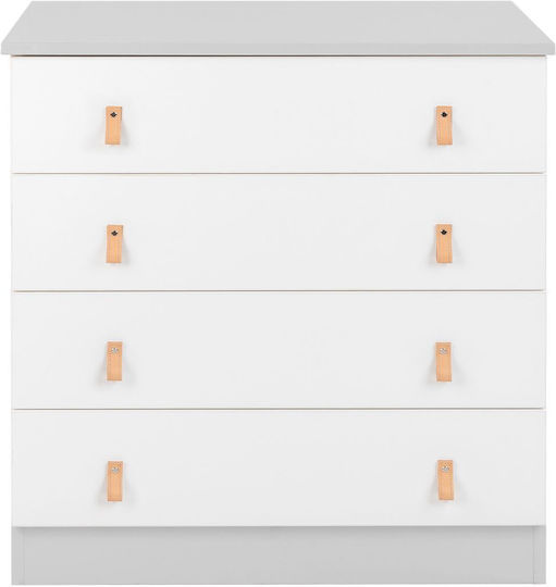 Elon Baby Dresser with 4 Drawers White 80x48x85cm