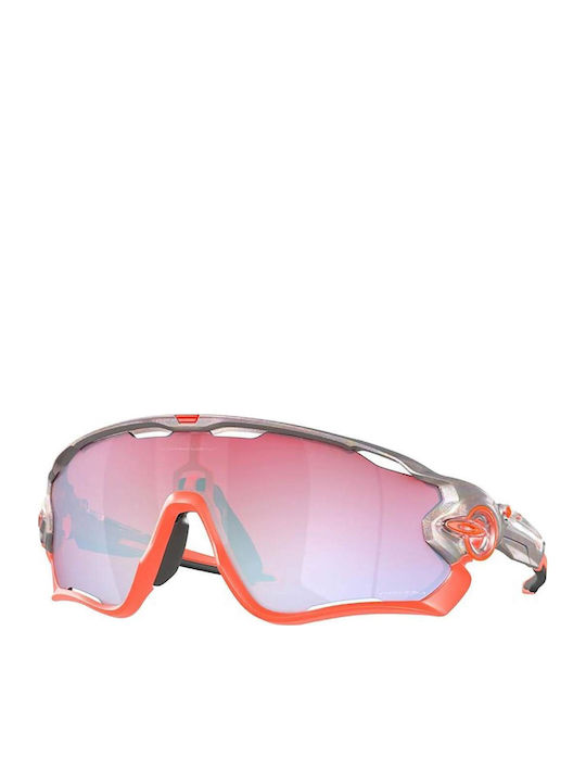 Oakley Jawbreaker Men's Sunglasses with Gray Plastic Frame and Pink Lens OO9290-73