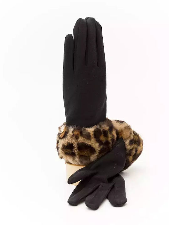 Fragola Women's Gloves with Fur Black