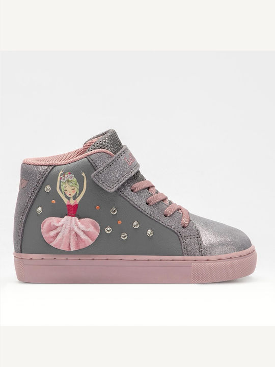 Lelli Kelly Kids High Sneakers for Girls with Laces & Strap Gray