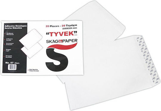 Skag Envelope Correspondence with Adhesive 1pcs in White Color