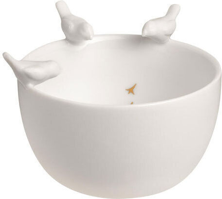 Raeder Birds Servierschüssel Rund aus Porzellan White mit Durchmesser 9cm