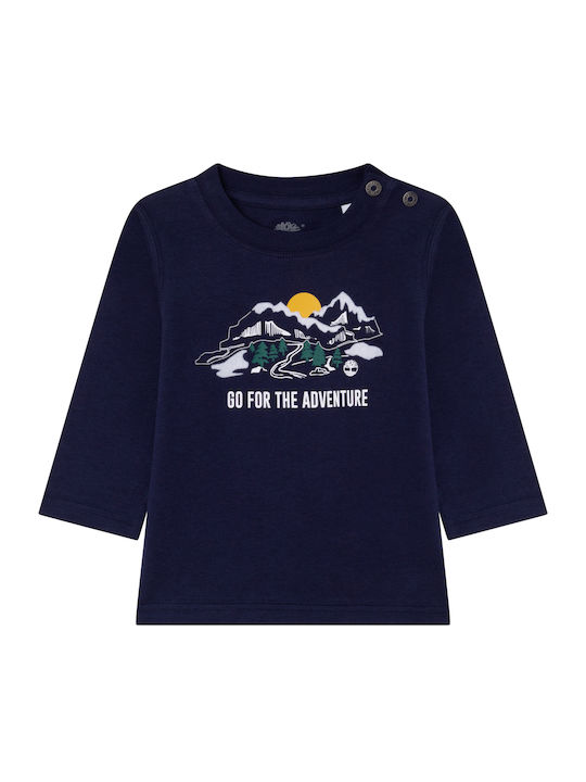 Kinderhemd Langarm Marineblau