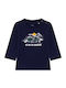 Kinderhemd Langarm Marineblau